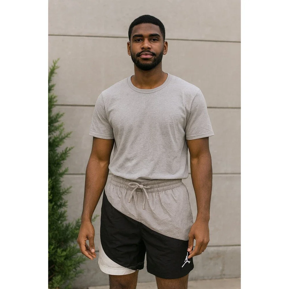 Jordan Vintage Rare Club Woven Track Shorts Nylon Black Silver White S
